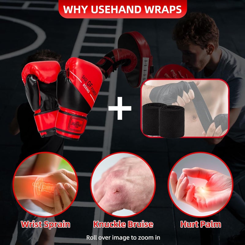 ZERUIDM 3-in-1 Boxing Pads and Kick Punching Mitts Set, Leather Hand Target Focus Pads, MMA Muay Thai Pads for Kicking Taekwondo Karate Kickboxing, Kids Adults Boxing Training Sparring Gear Equipment - Image 5